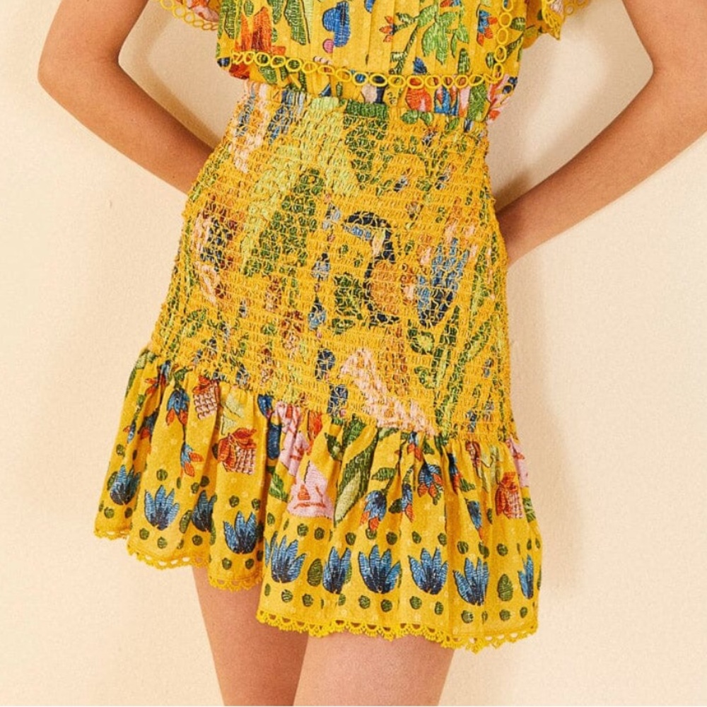 Farm Rio Summer Garden Mini Skirt